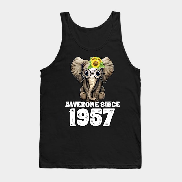 Awesome since 1957 63 Years Old Bday Gift 63th Birthday Tank Top by DoorTees